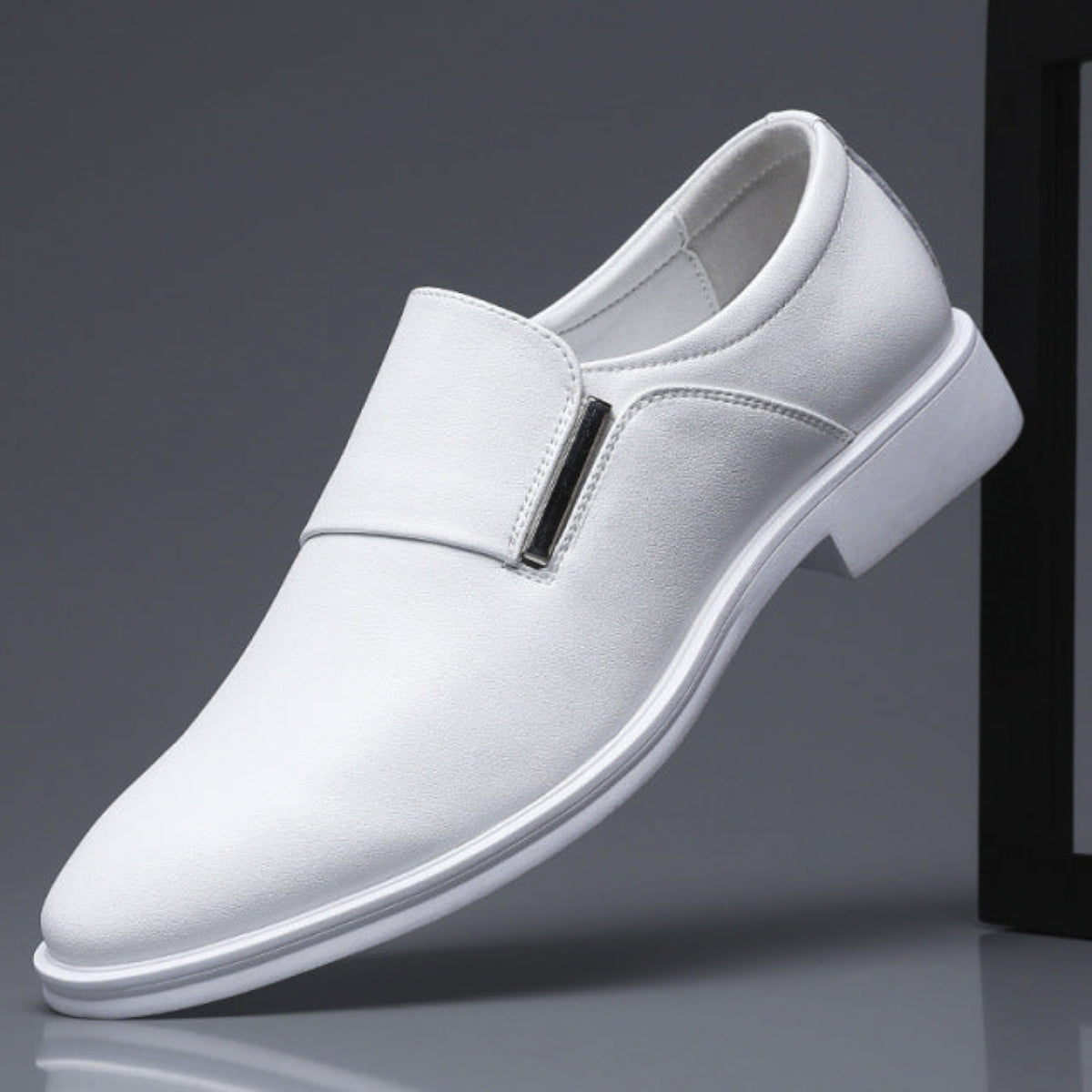White Leather Classic Shoes