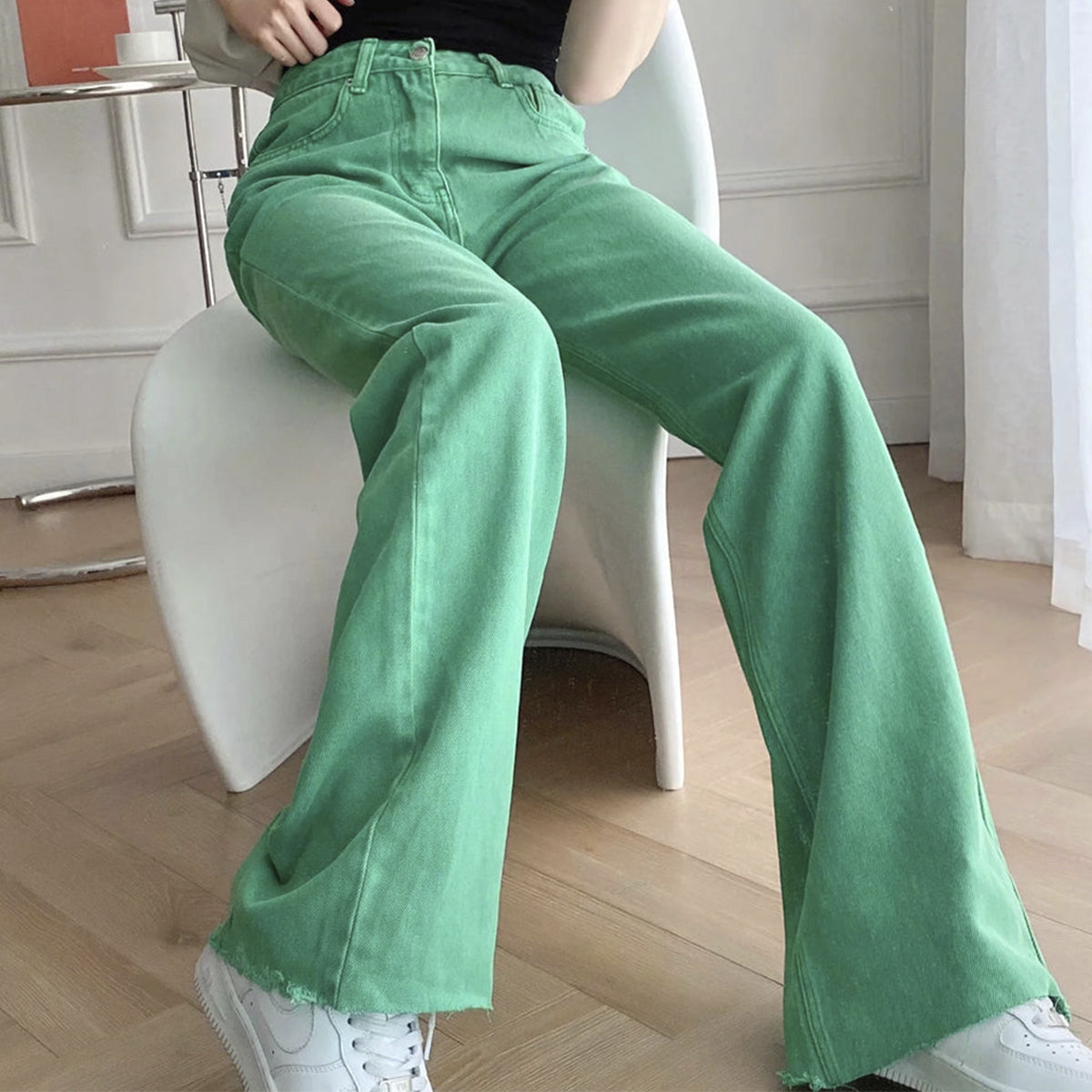 Green Denim Pants