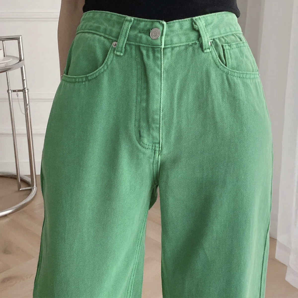 Green Denim Pants