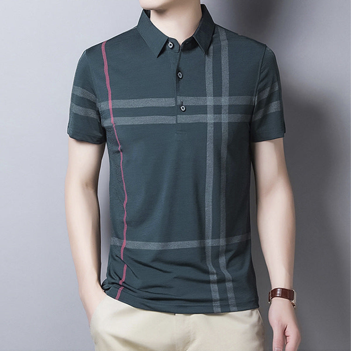 Summer Striped Polo Shirt