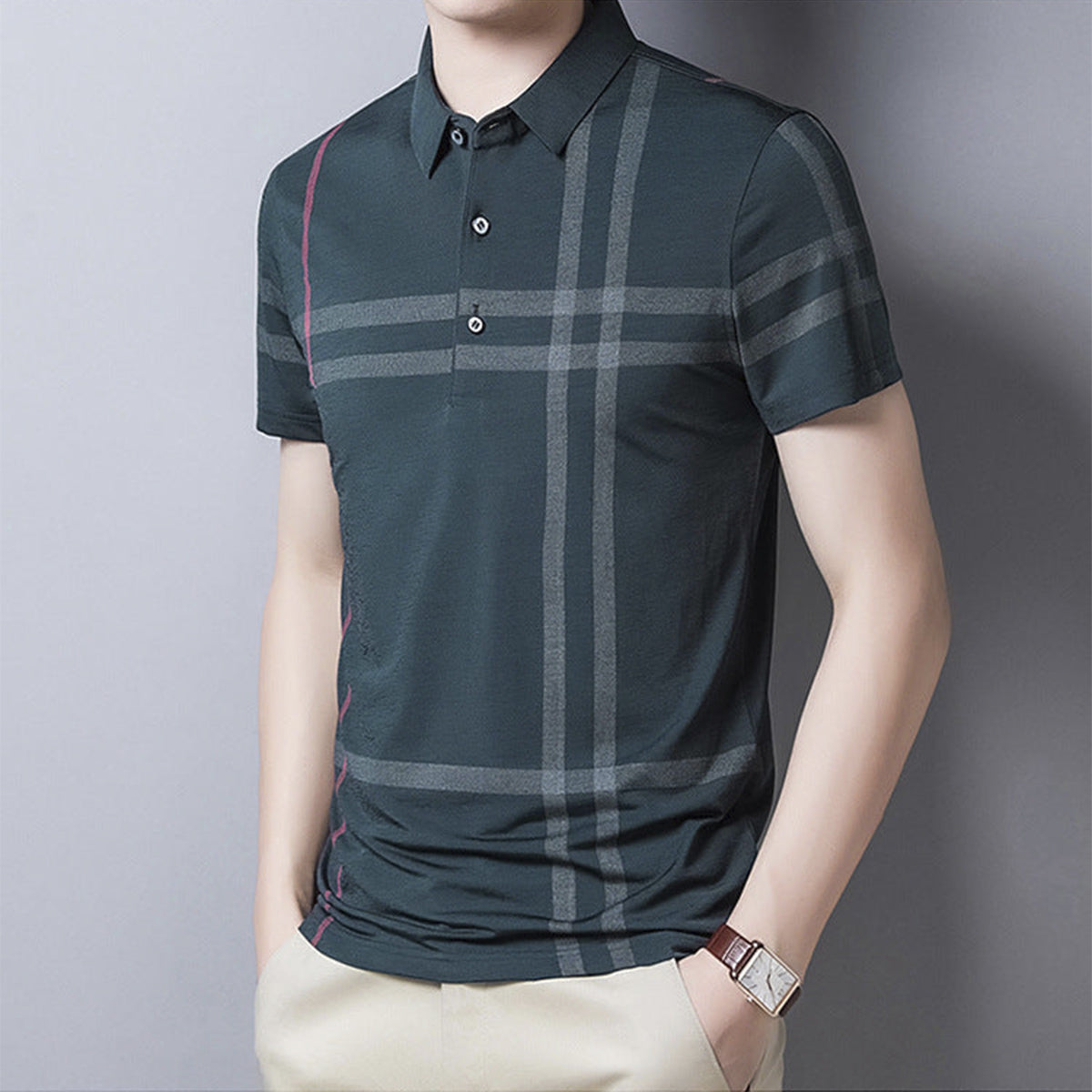 Summer Striped Polo Shirt