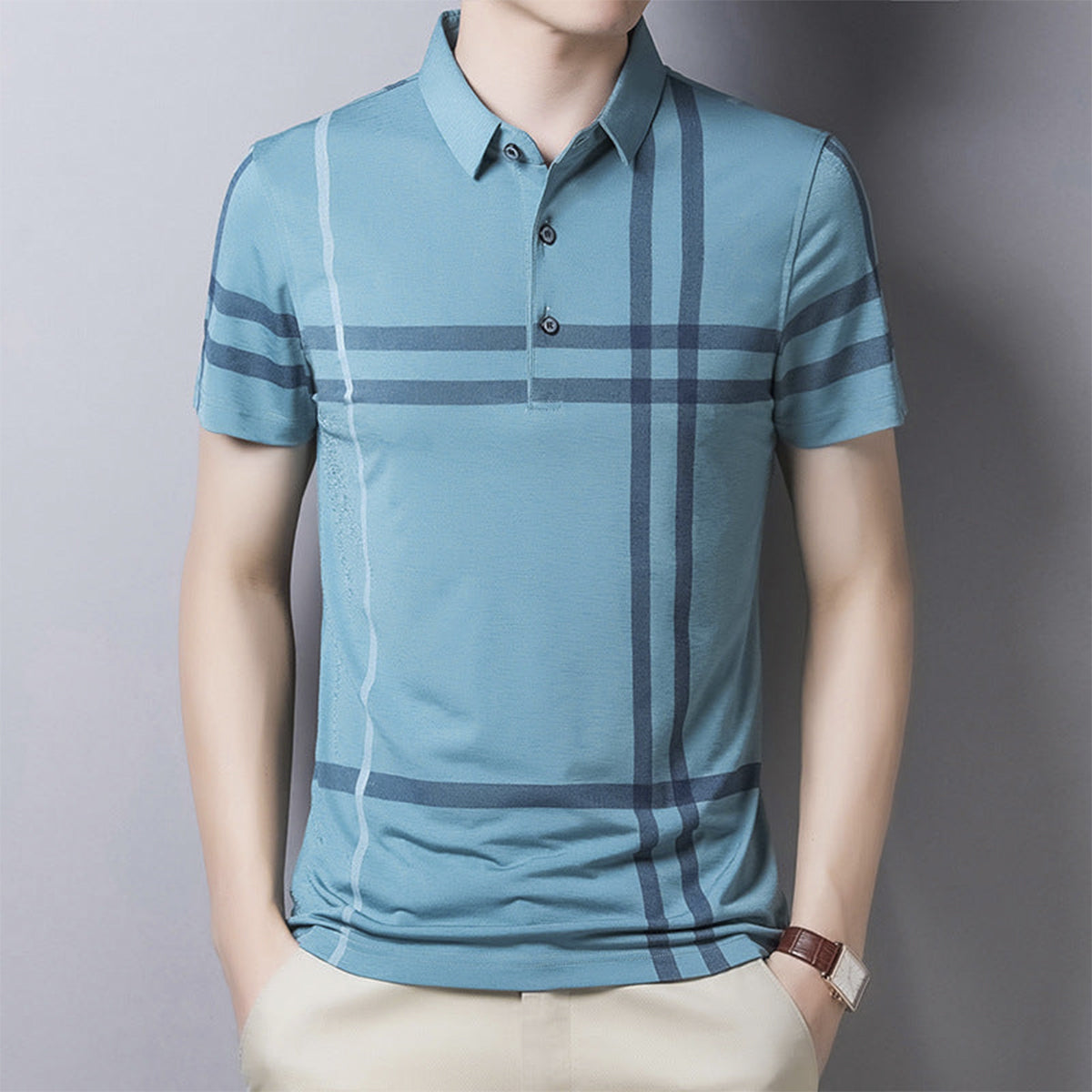 Summer Striped Polo Shirt