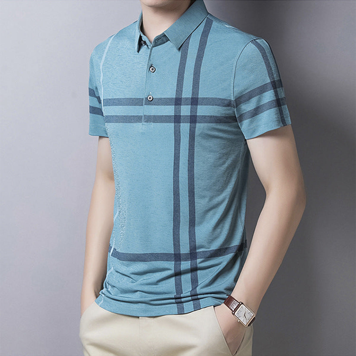 Summer Striped Polo Shirt