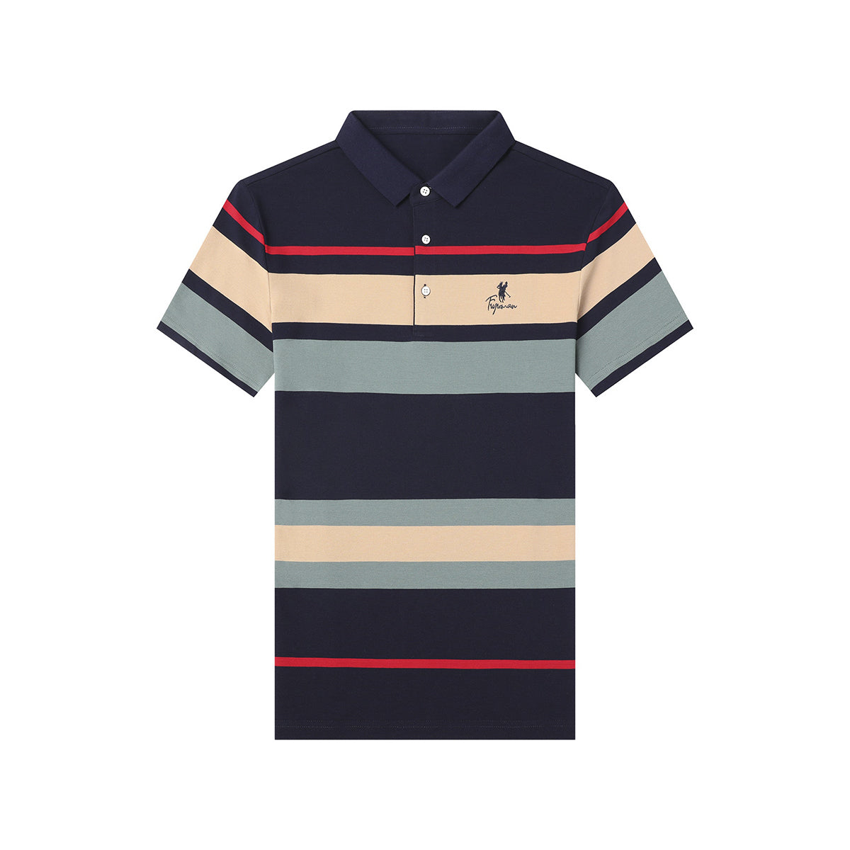 Breathable Striped Polo