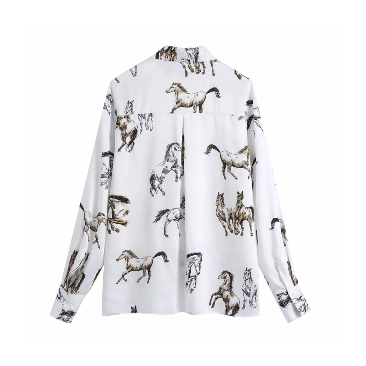 Horse Printed Satin Shirt