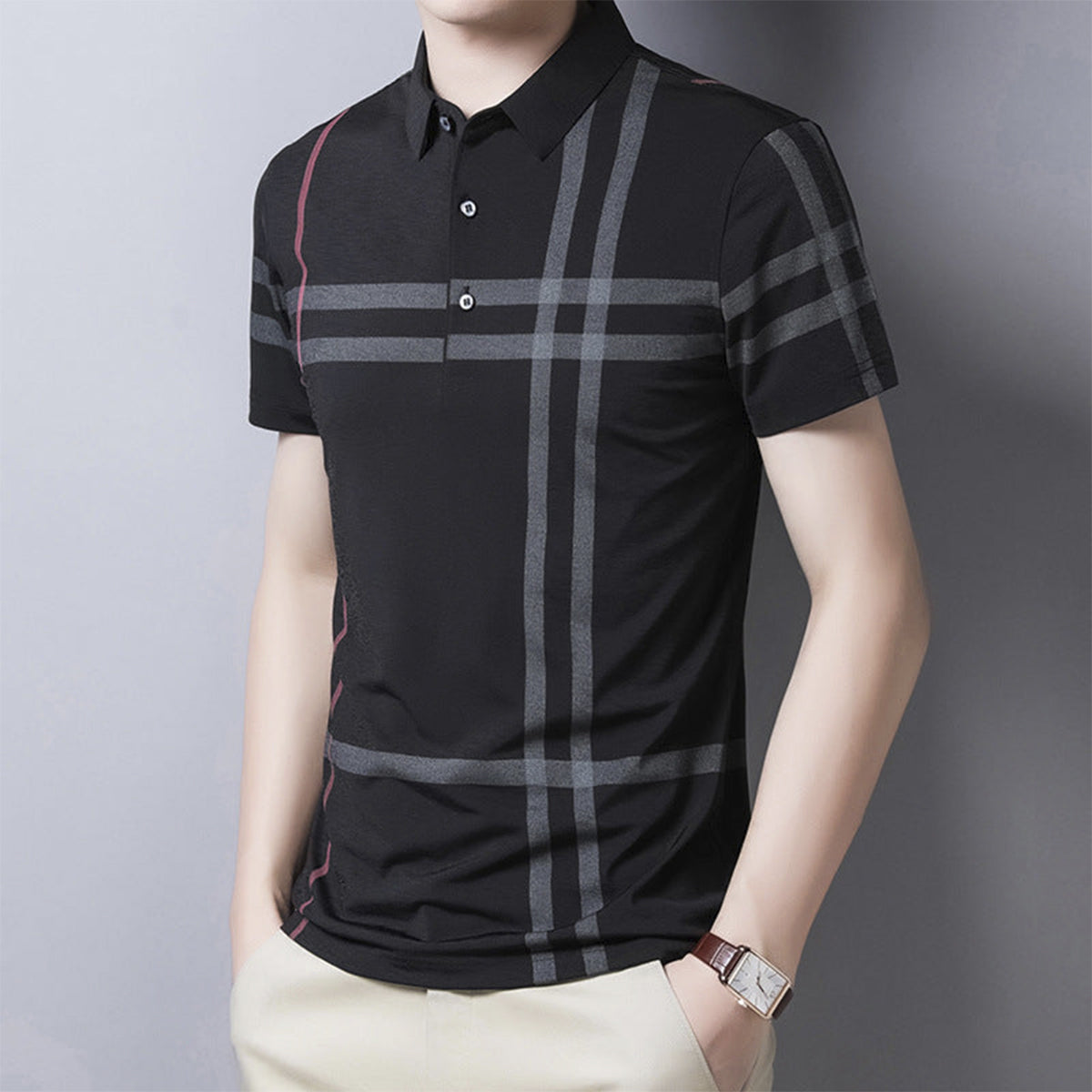 Summer Striped Polo Shirt