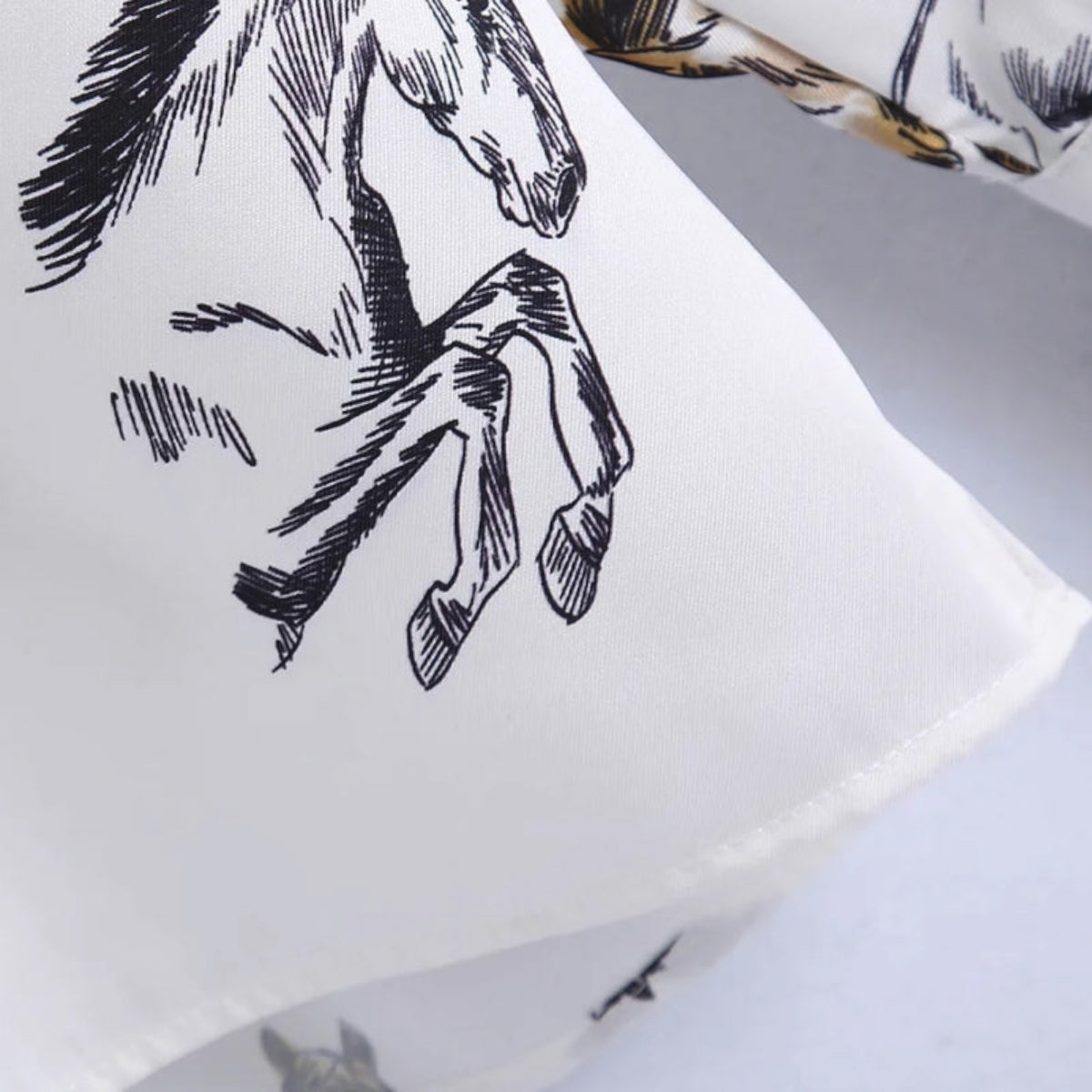 Horse Printed Satin Shirt