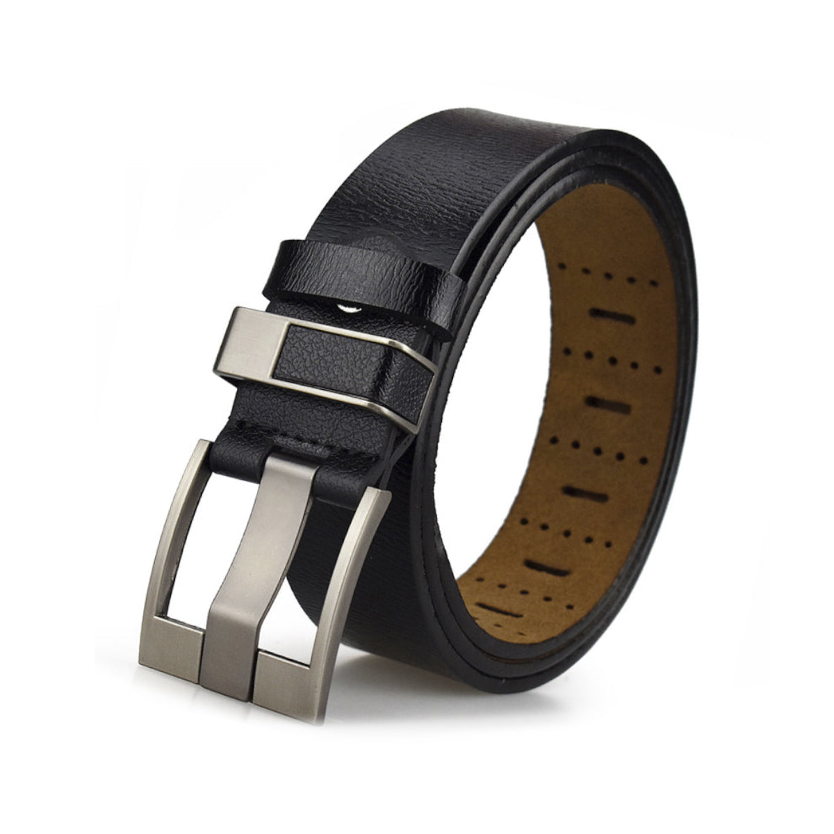 Leather Belt With Fabric Strap