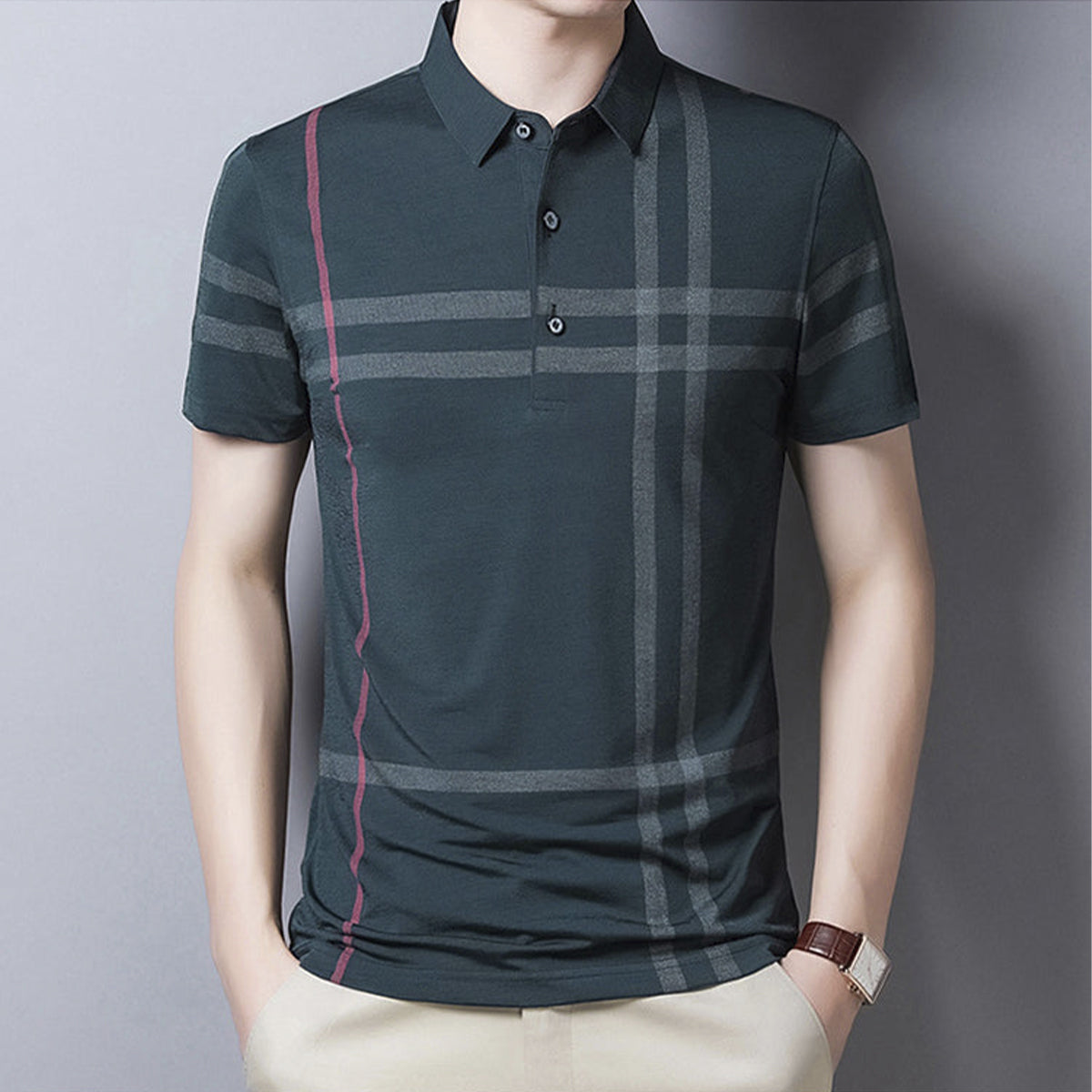 Summer Striped Polo Shirt